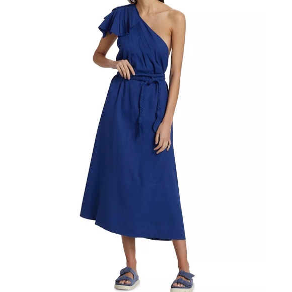 NWTFARM Rio Leaf One-Shoulder Midi DressSize XL